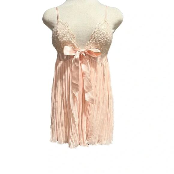 VICTORIAS SECRET VERY SEXY PLEATED BABYDOLL TEDDY SLIP LUSTY PINK SIZE S - Picture 4 of 9